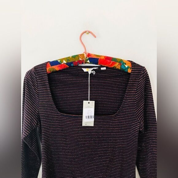 Boden | new with tags | Metallic Stripe Top | copper and navy - Picture 6 of 7